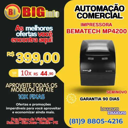 Impressora Termica de Cupom USB Bematech MP 4200 Th
