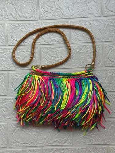 Bolsa de Franja Colorida Neon