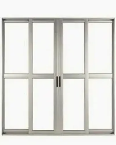PORTA DE ALUMÍNIO SACADA L25 - 4 FOLHAS - BRILHANTE - COM FECHADURA**