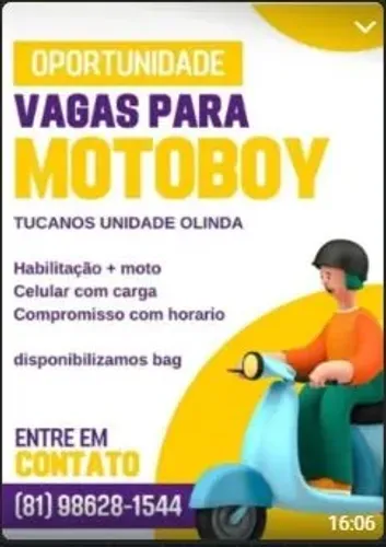 motoboy pra Açaiteria Olinda 