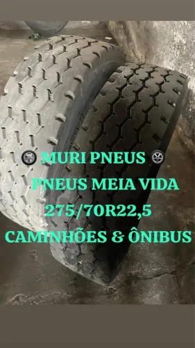 PNEUS 275/70R/22,5 PNEU 275/70R22,5 PNEUS USADOS 275/70R22,5 SEMINOVO MEIA VIDA